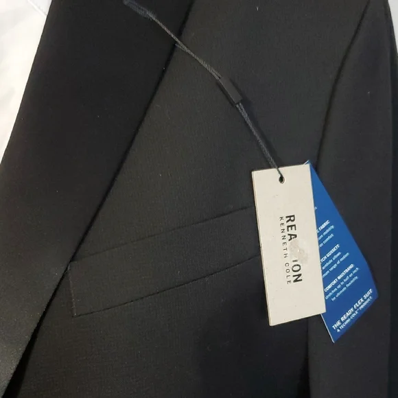Kenneth Cole Reaction NWT Black Formal/Tuxedo Jacket w/Satin Lapel 42L, 36S